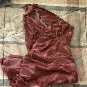 ASOS One Shoulder Dress in Mauve